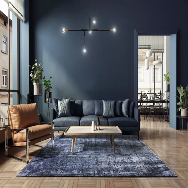 Abstract Navy Rug