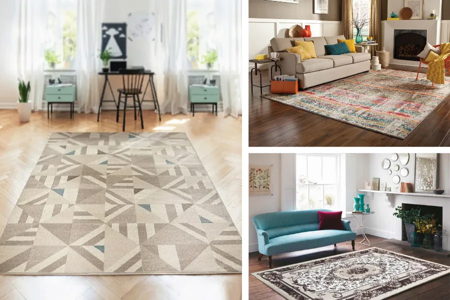 Contemporary and traditional living room rugs collection