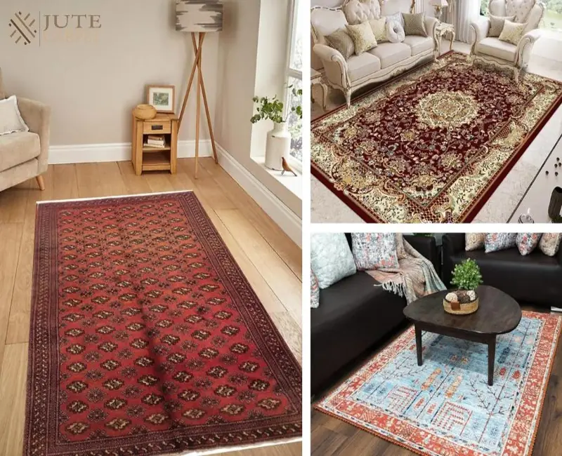 Traditional Persian ornate rugs in different living rooms
