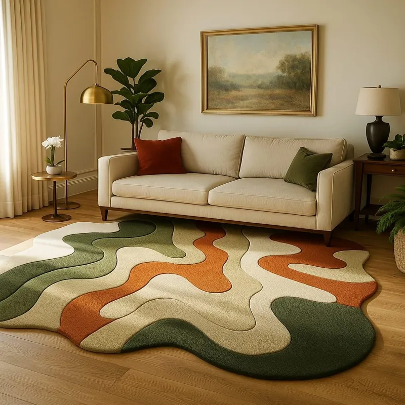 Abstract Living room Rug Handmade in Dubai