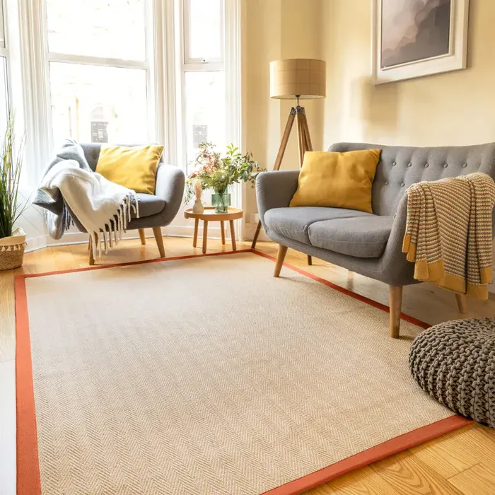 Durable jute carpet perfect living room