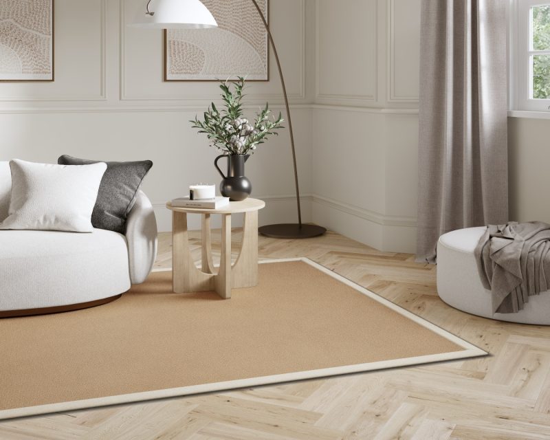 Jute carpet Herringbone