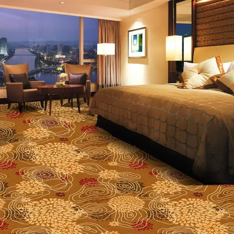 Luxury Axminster carpet for hotel bedroom interior. webp